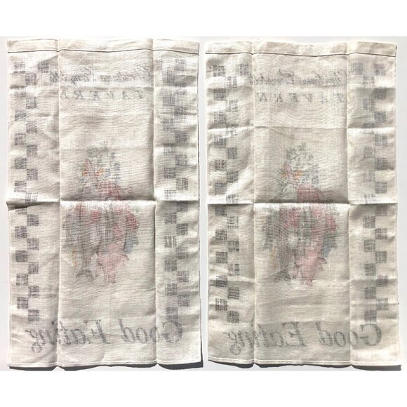 set 2 vintage linen towel Christiana Campbell’s Tavern Good Eating Williamsburg - Picture 11 of 11